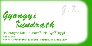 gyongyi kundrath business card